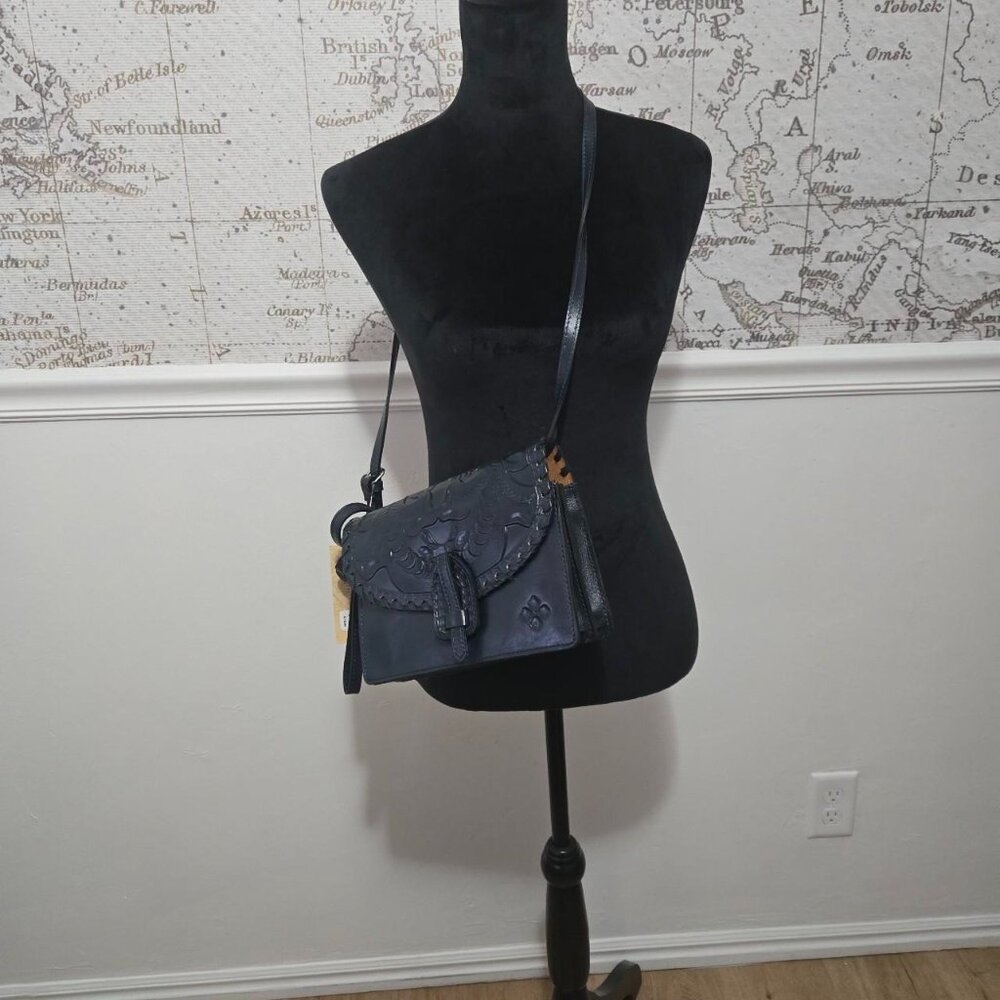 Patricia Nash Lanza Crossbody Wristlet-Blue Coral